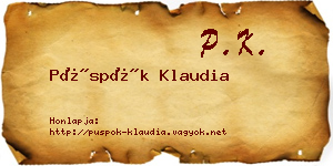 Püspök Klaudia névjegykártya